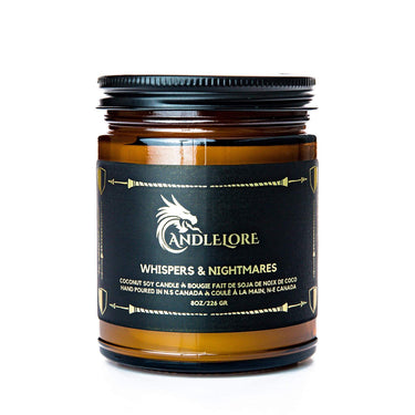 Medium Whispers and Nightmares scented candle on a white background